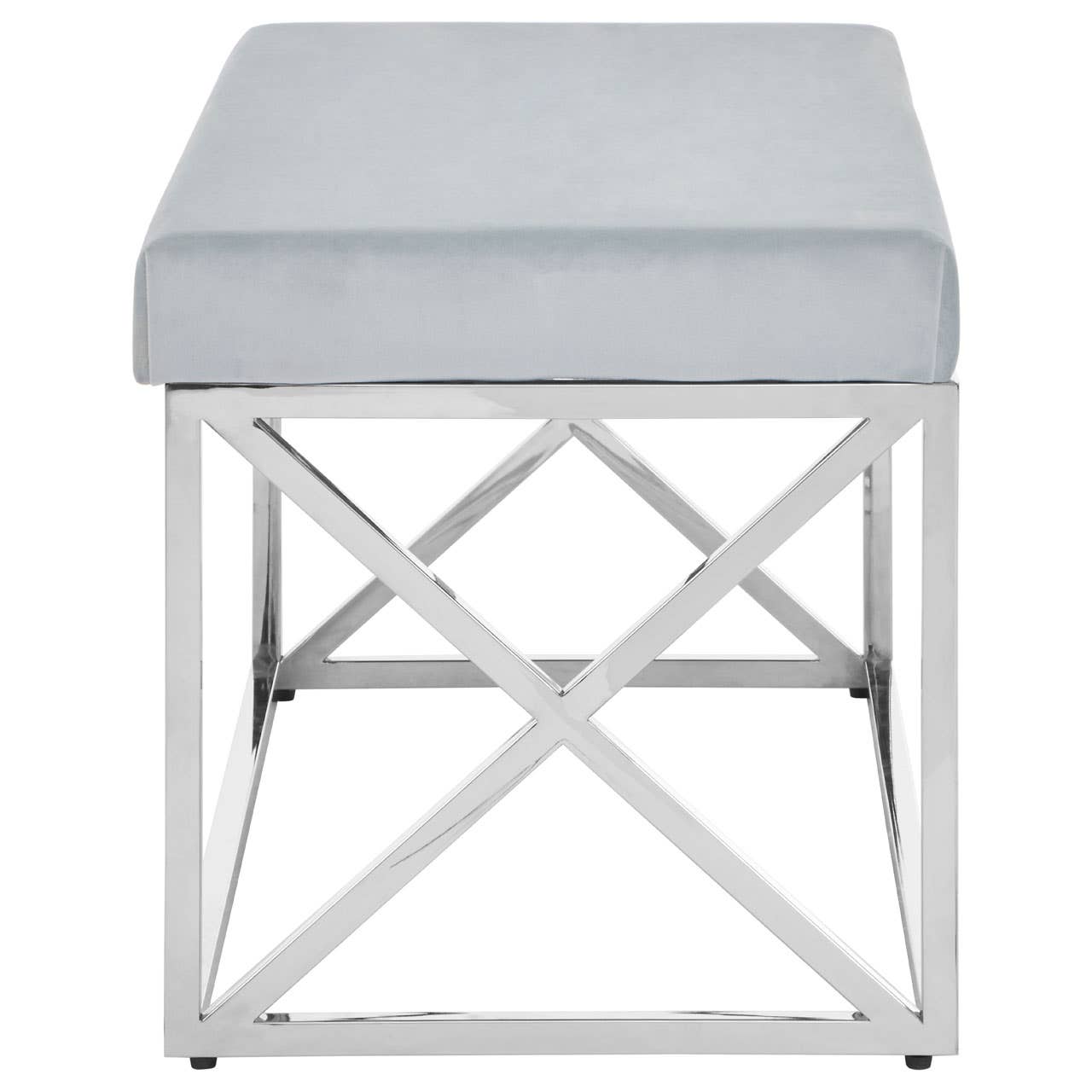 Luxe Blue Velvet Bench