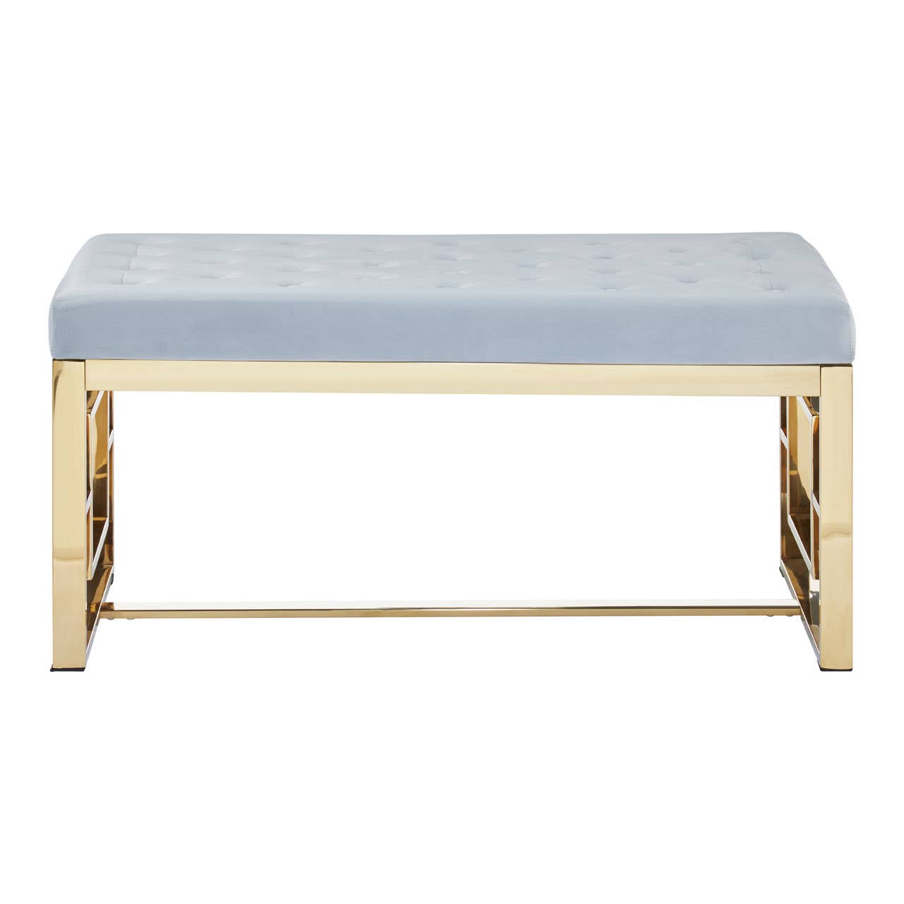 Luxe Grey Velvet Bench