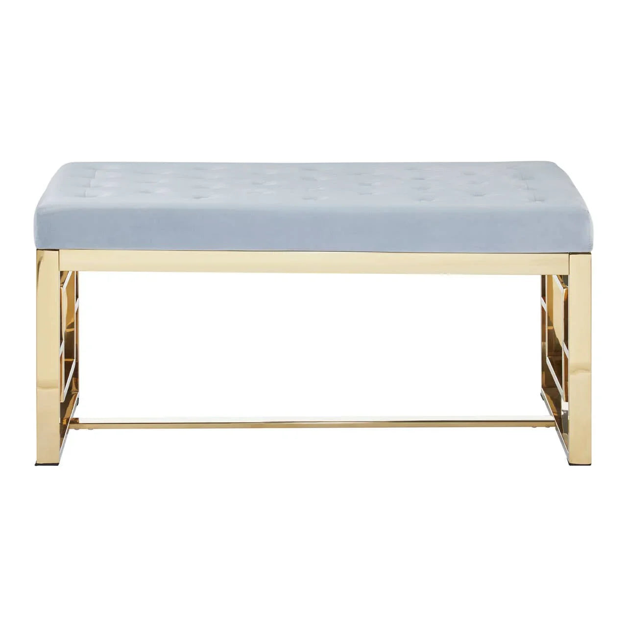 Luxe Grey Velvet Bench