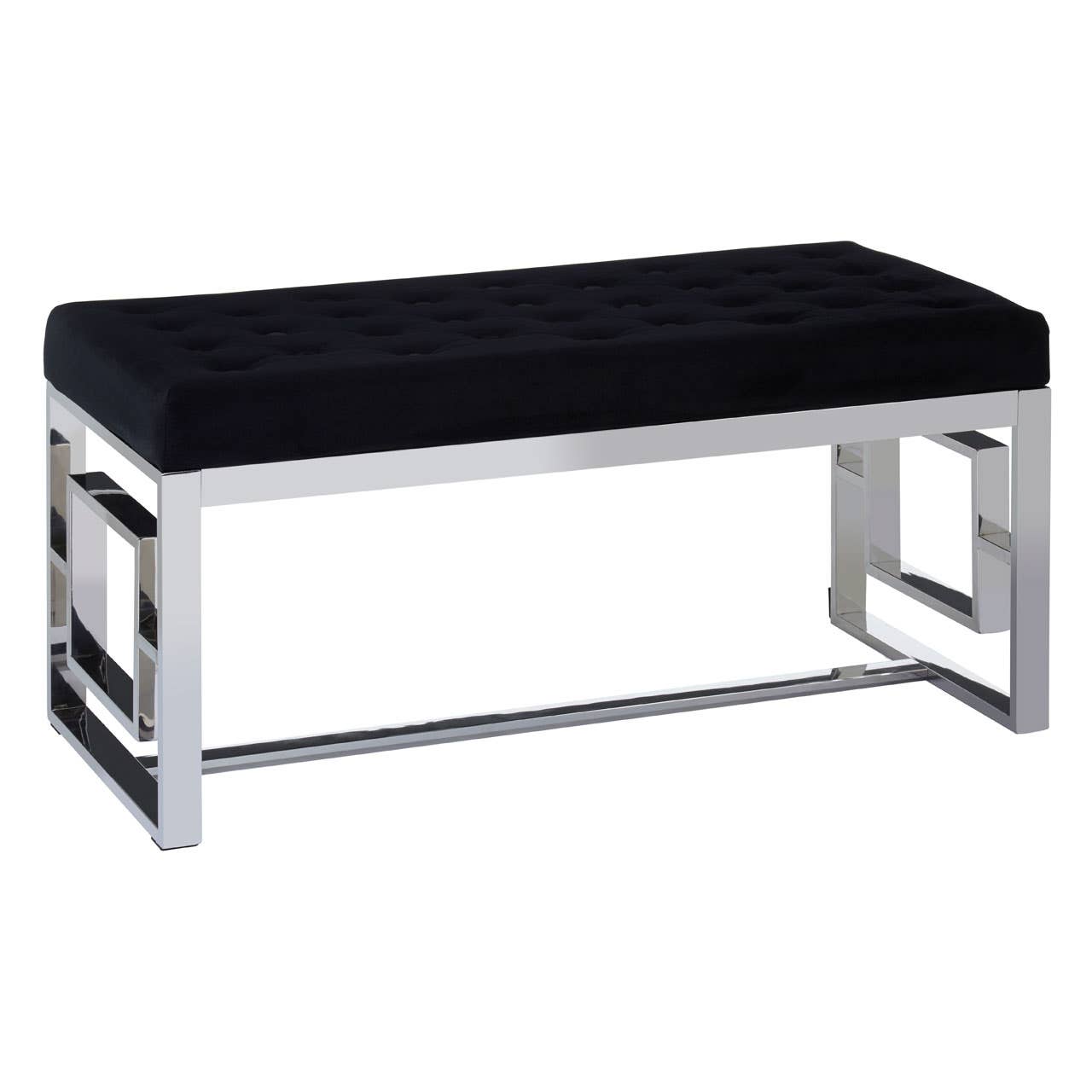 Luxe Black Velvet Bench