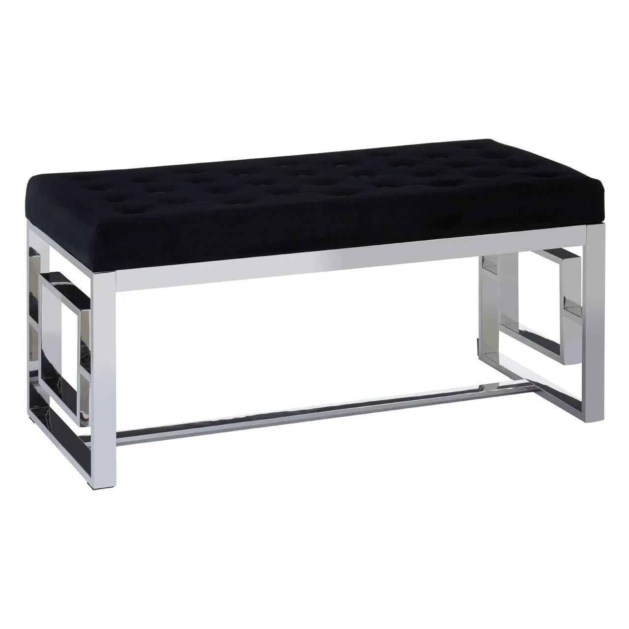 Luxe Black Velvet Bench