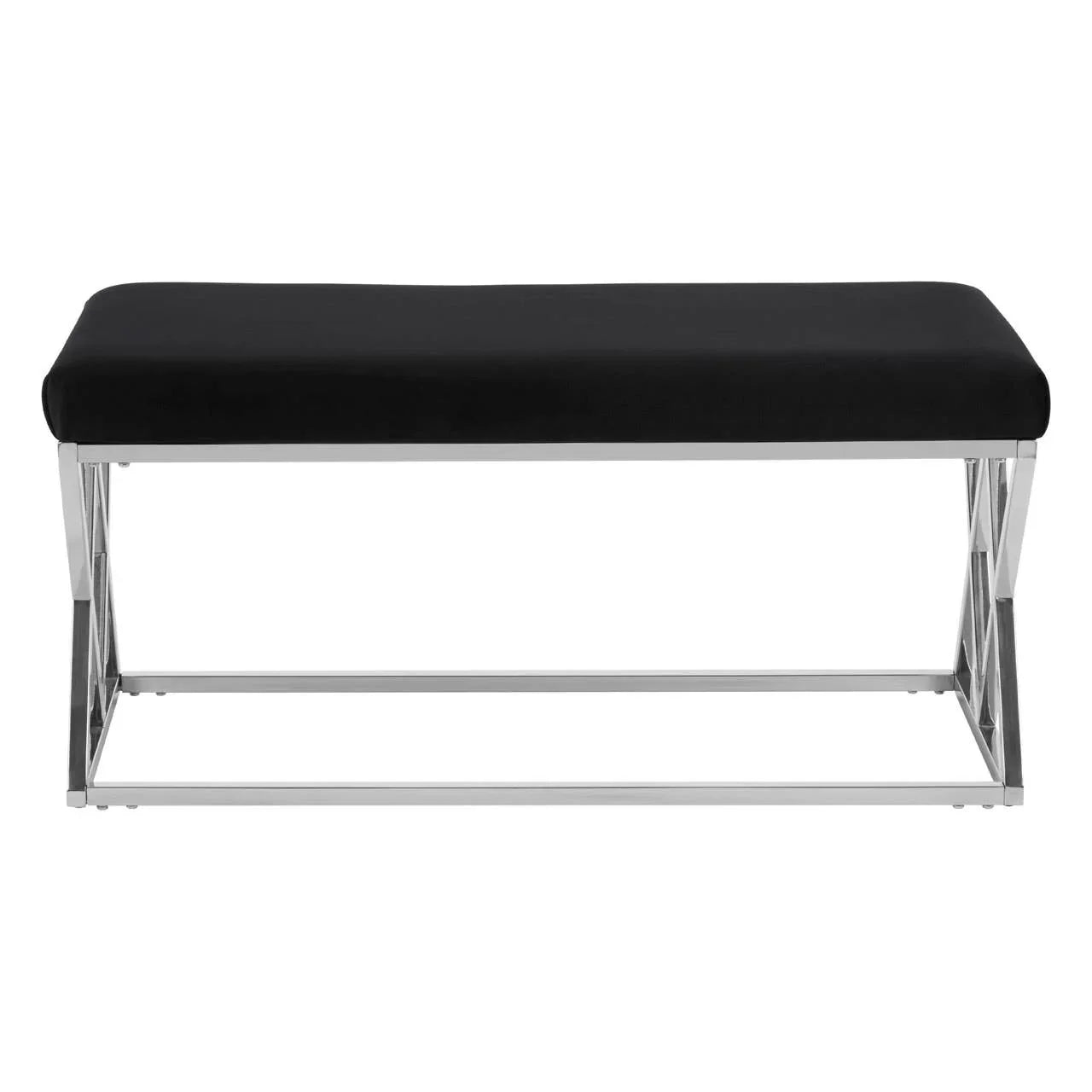 Sleek Silver & Black Bench