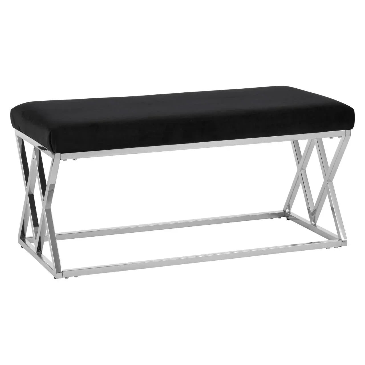 Sleek Silver & Black Bench