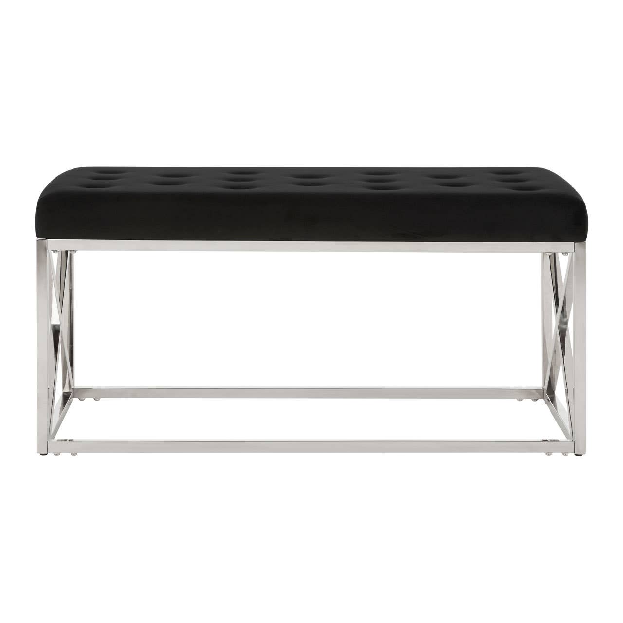 Luxe Geometric Velvet Bench
