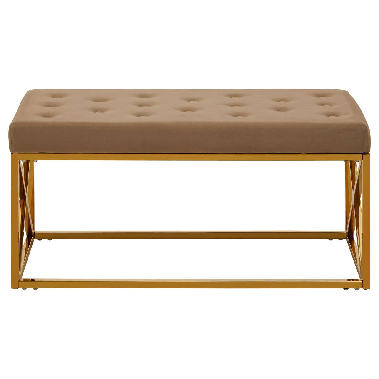 Luxe Gold Velvet Bench