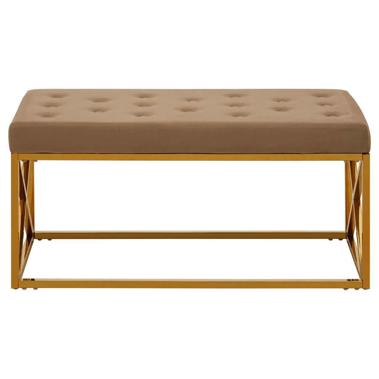 Luxe Gold Velvet Bench