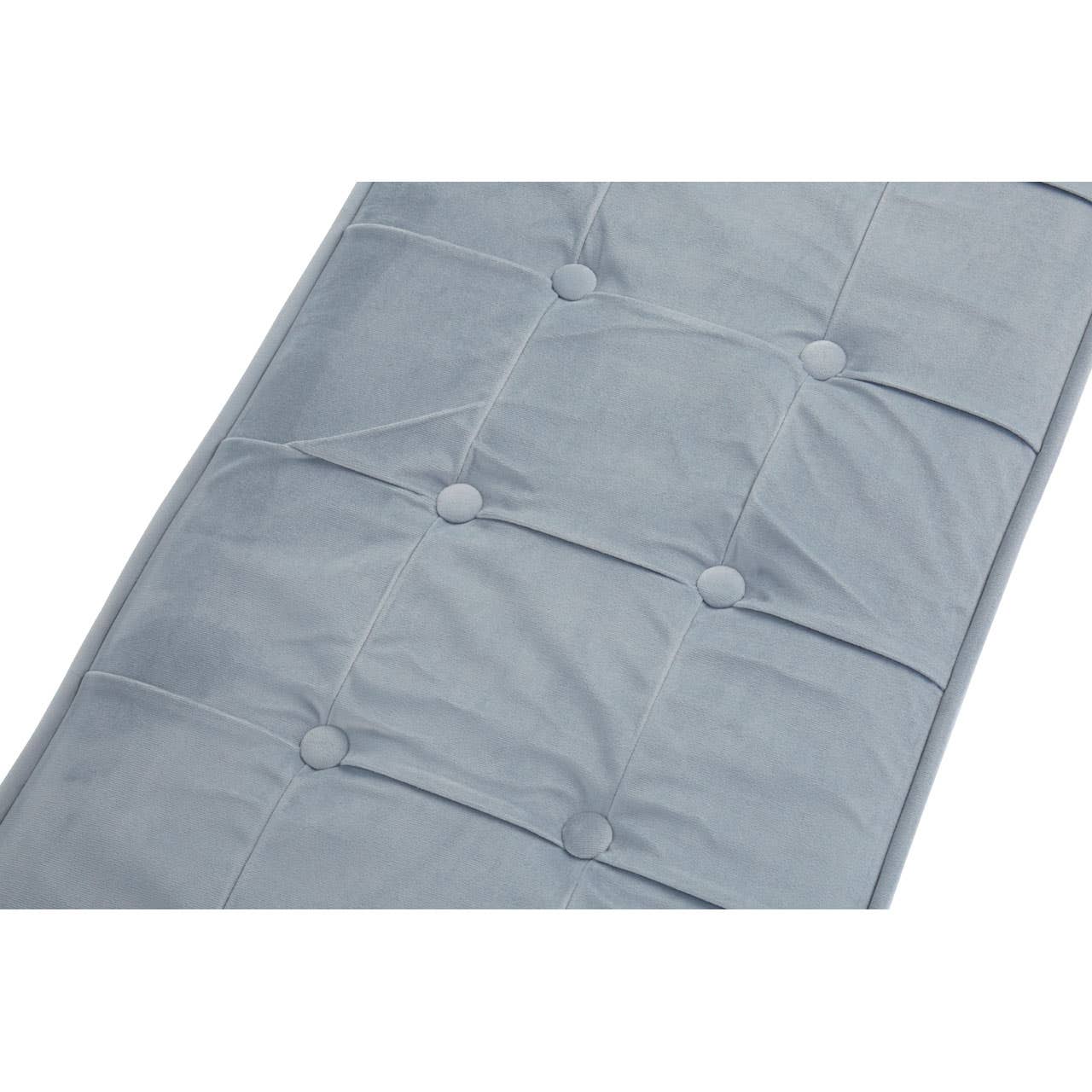 Luxe Blue Velvet Tufted Bench