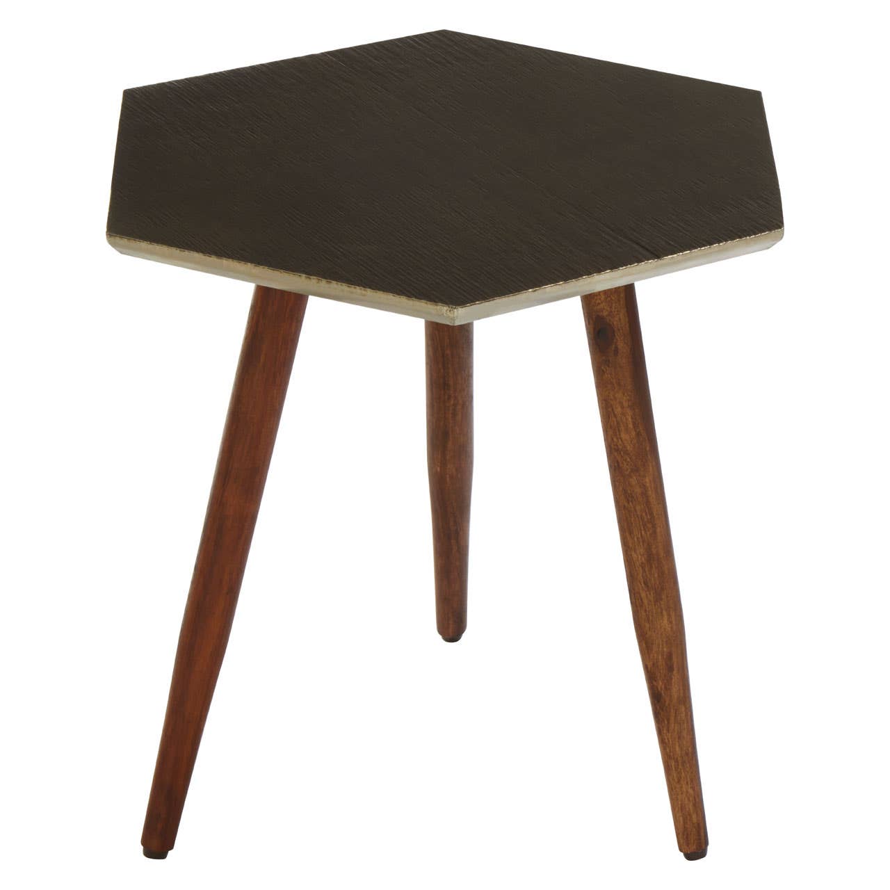 Hexagonal Boho Wooden Side Table