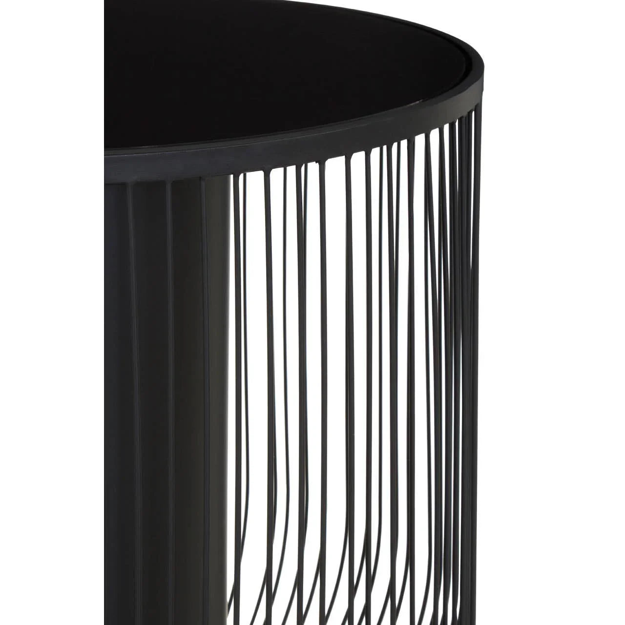 Glamour Black Glass End Table