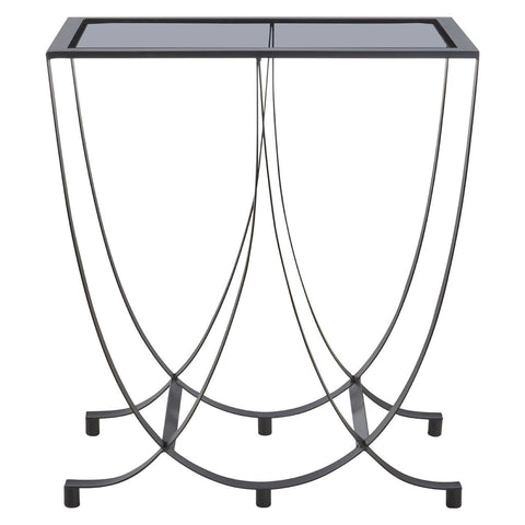 Elegant Grey Glass Console Table
