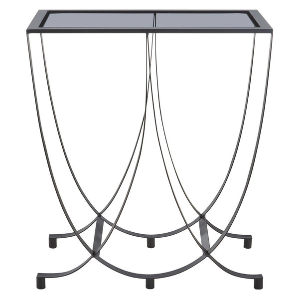 Elegant Grey Glass Console Table