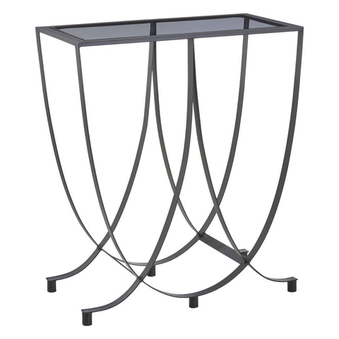 Elegant Grey Glass Console Table