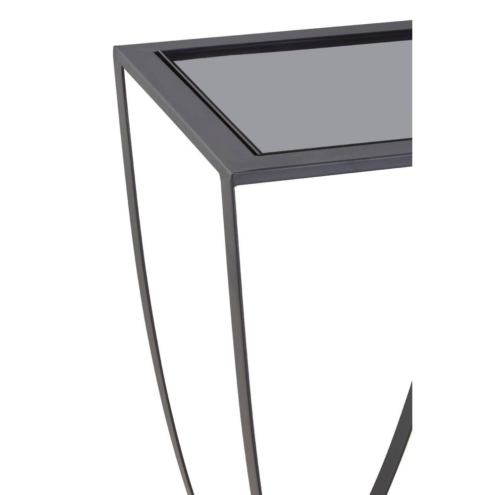 Elegant Grey Glass Console Table