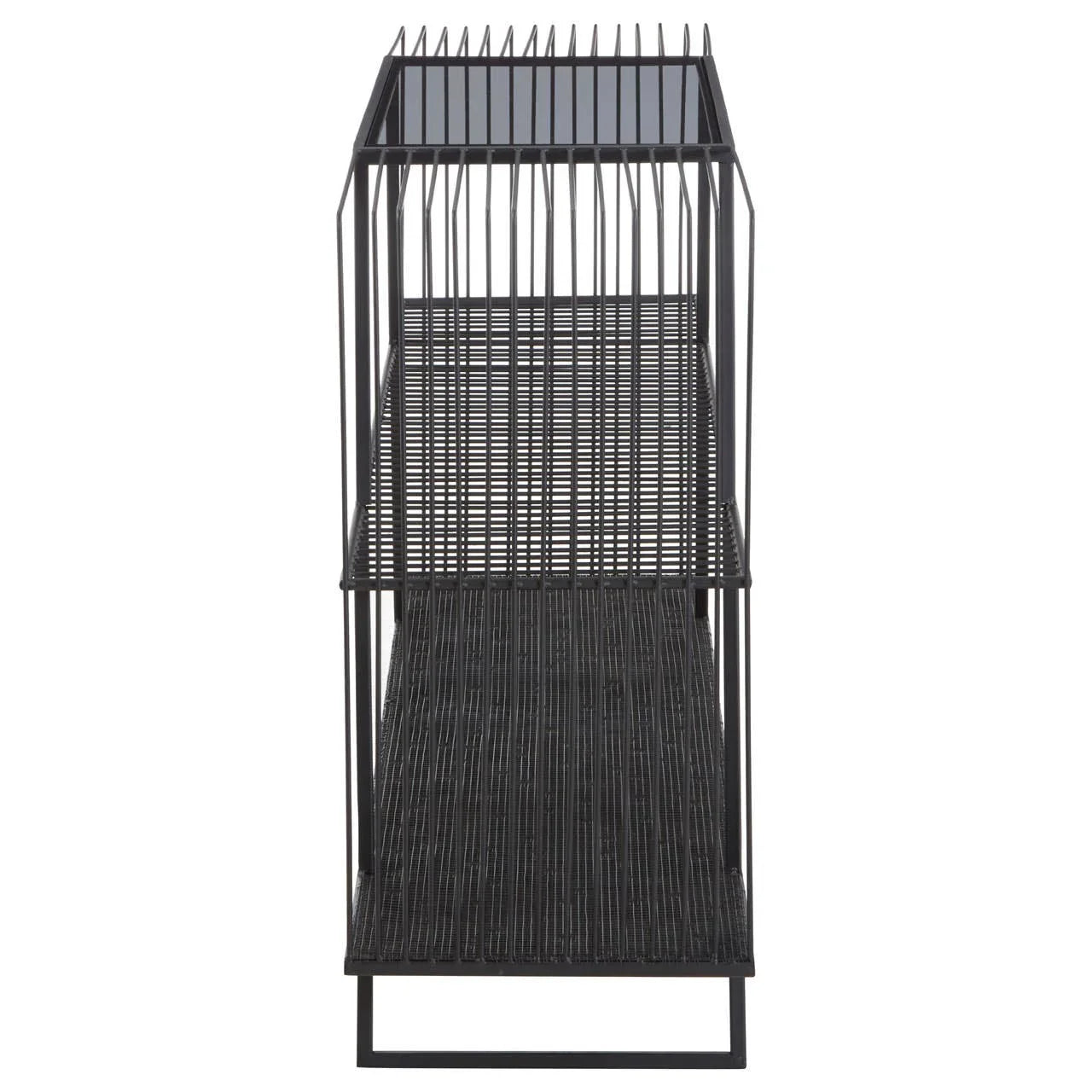 Elegant Grey Glass Console Table