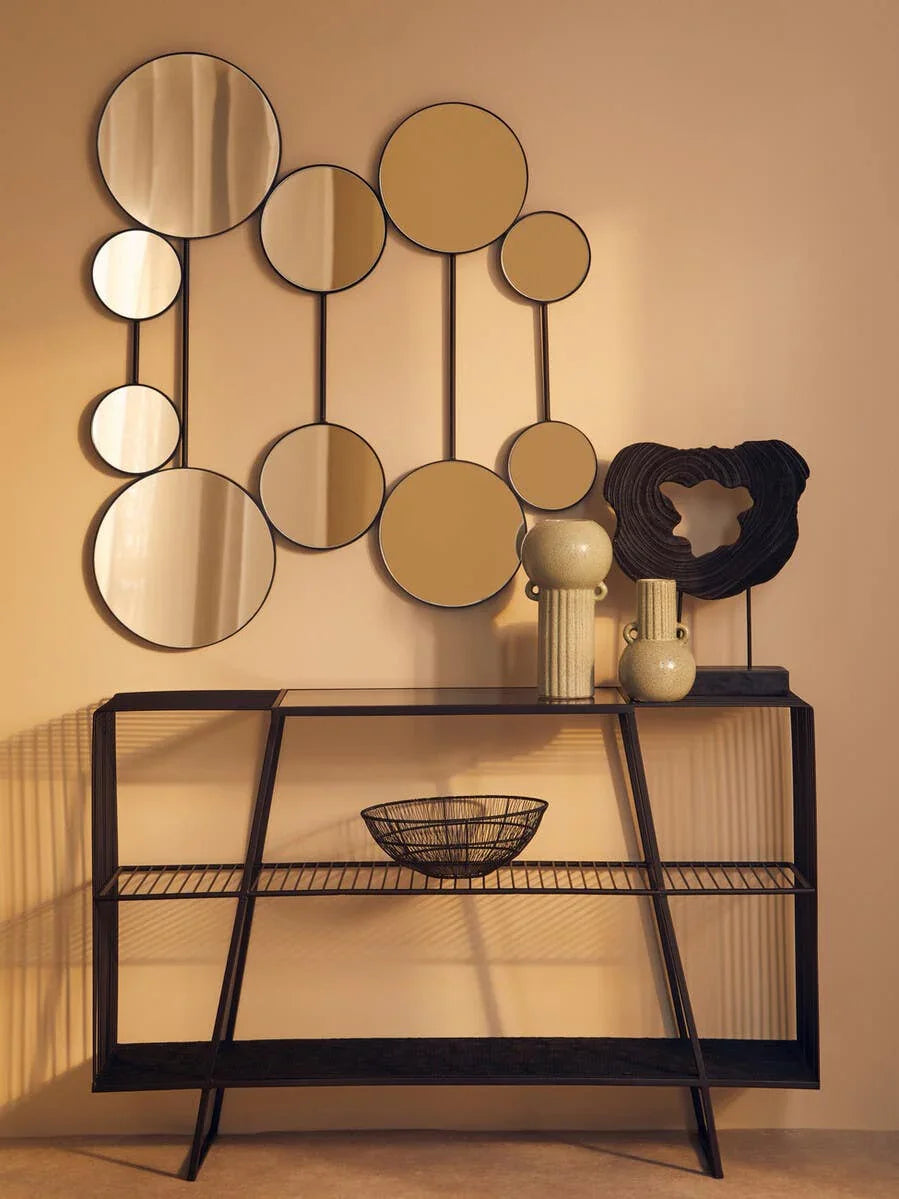 Elegant Grey Glass Console Table