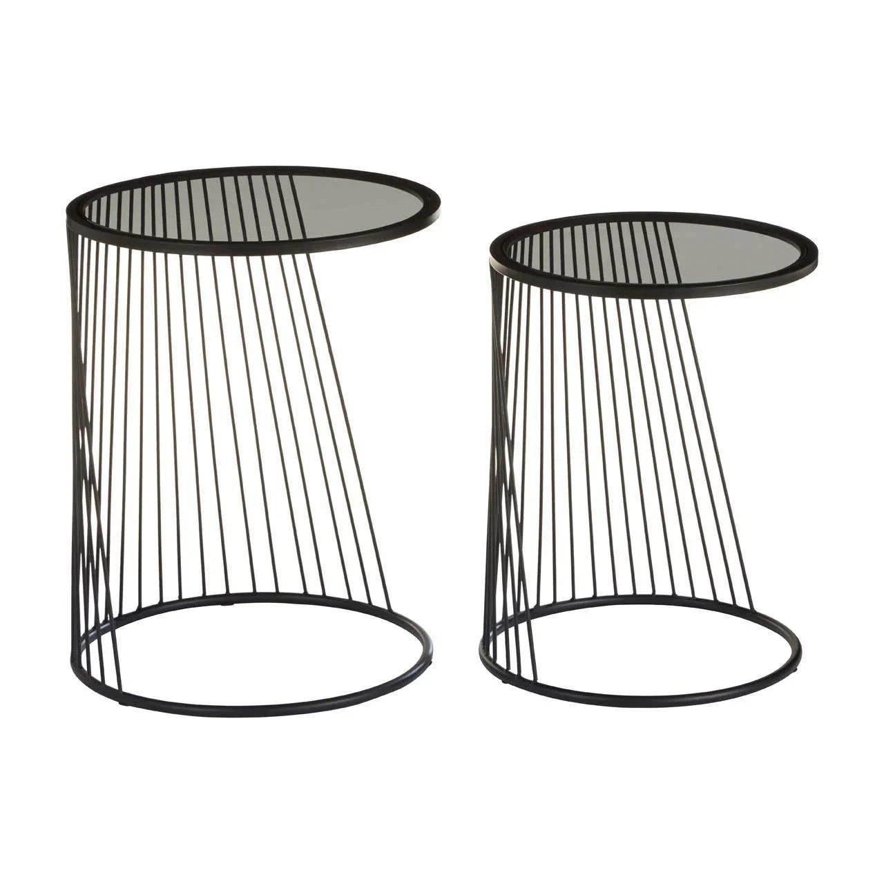 Sleek Nesting Glass Side Tables