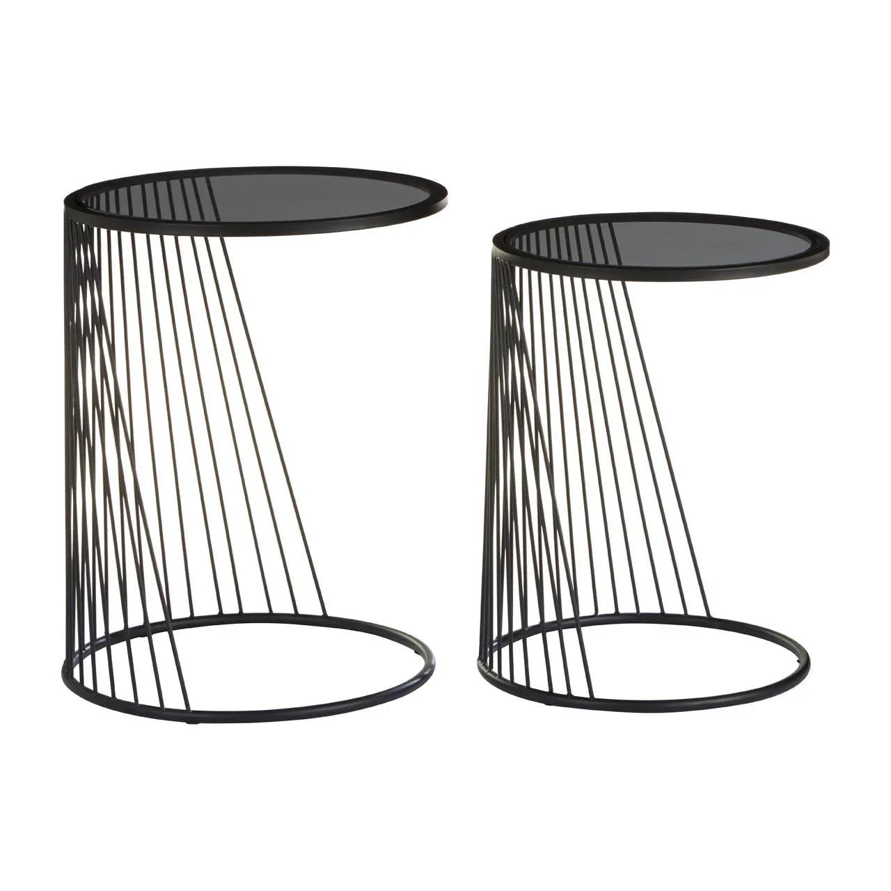 Sleek Nesting Glass Side Tables
