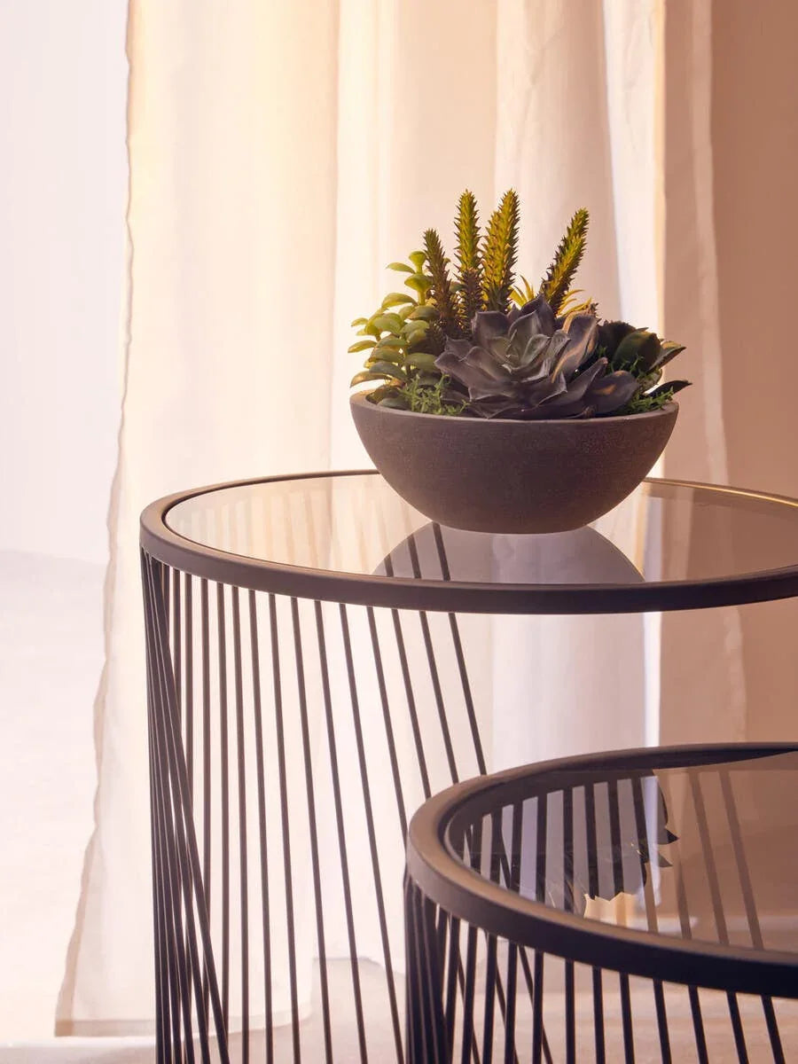 Sleek Nesting Glass Side Tables