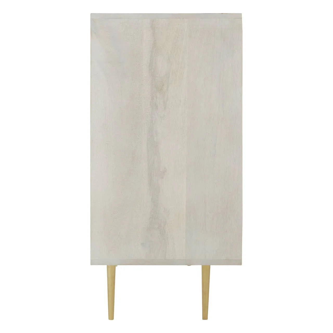 Golden Accent Mango Wood Sideboard with Unique Door Design