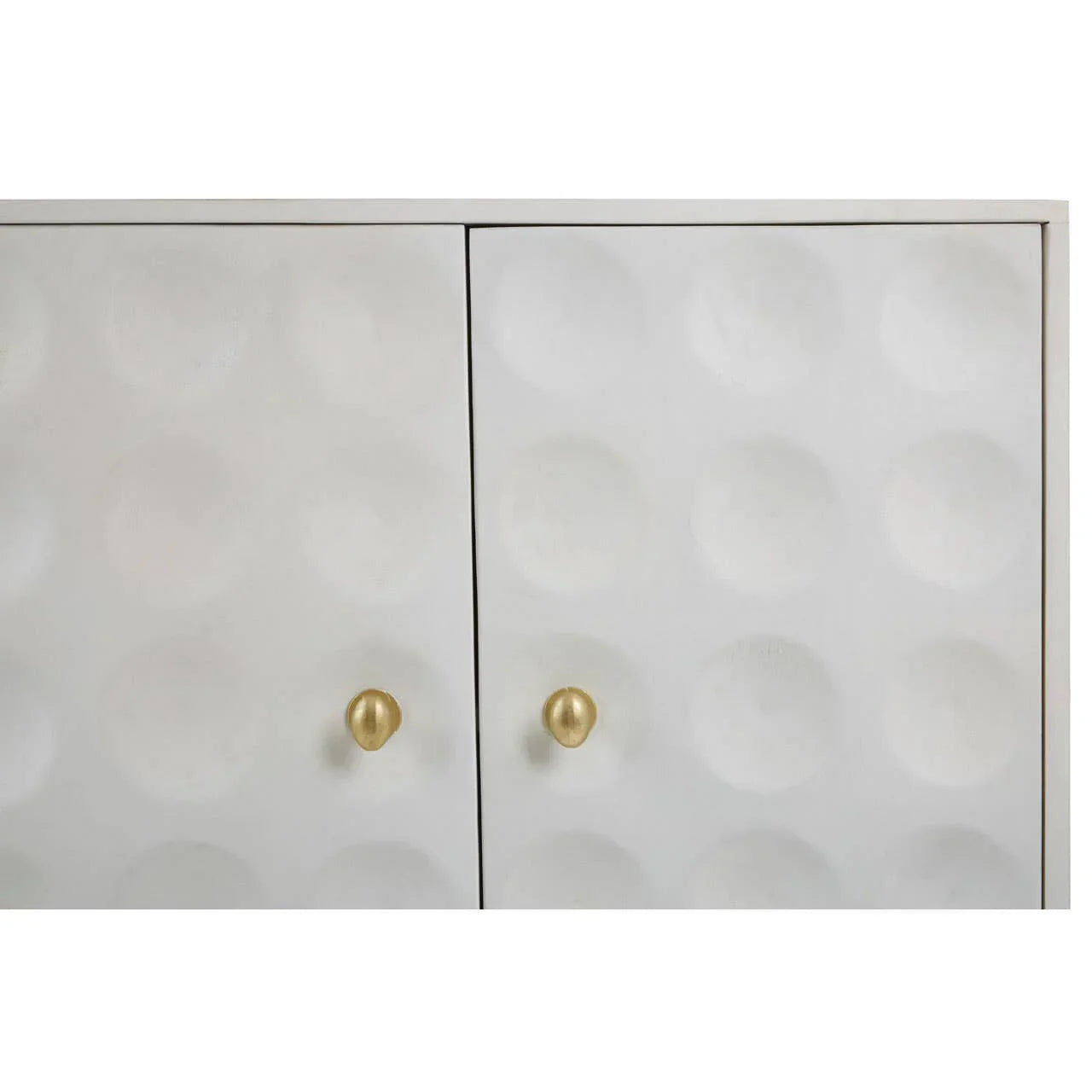 Golden Accent Mango Wood Sideboard with Unique Door Design