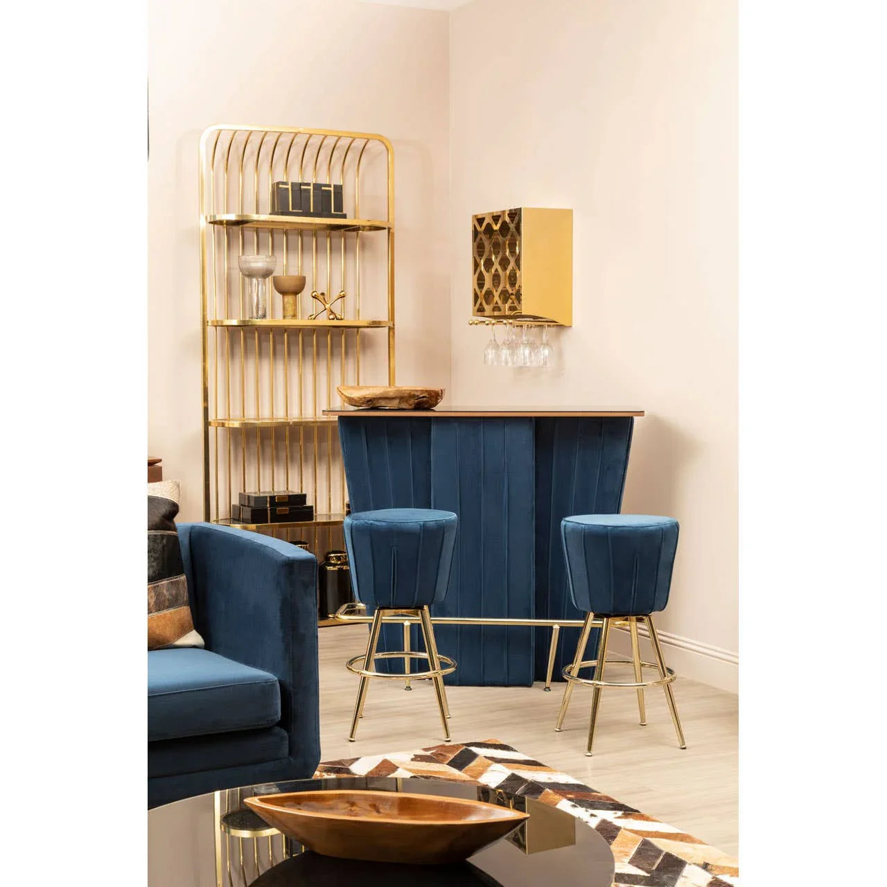 Luxe Gold Cage Bookshelf