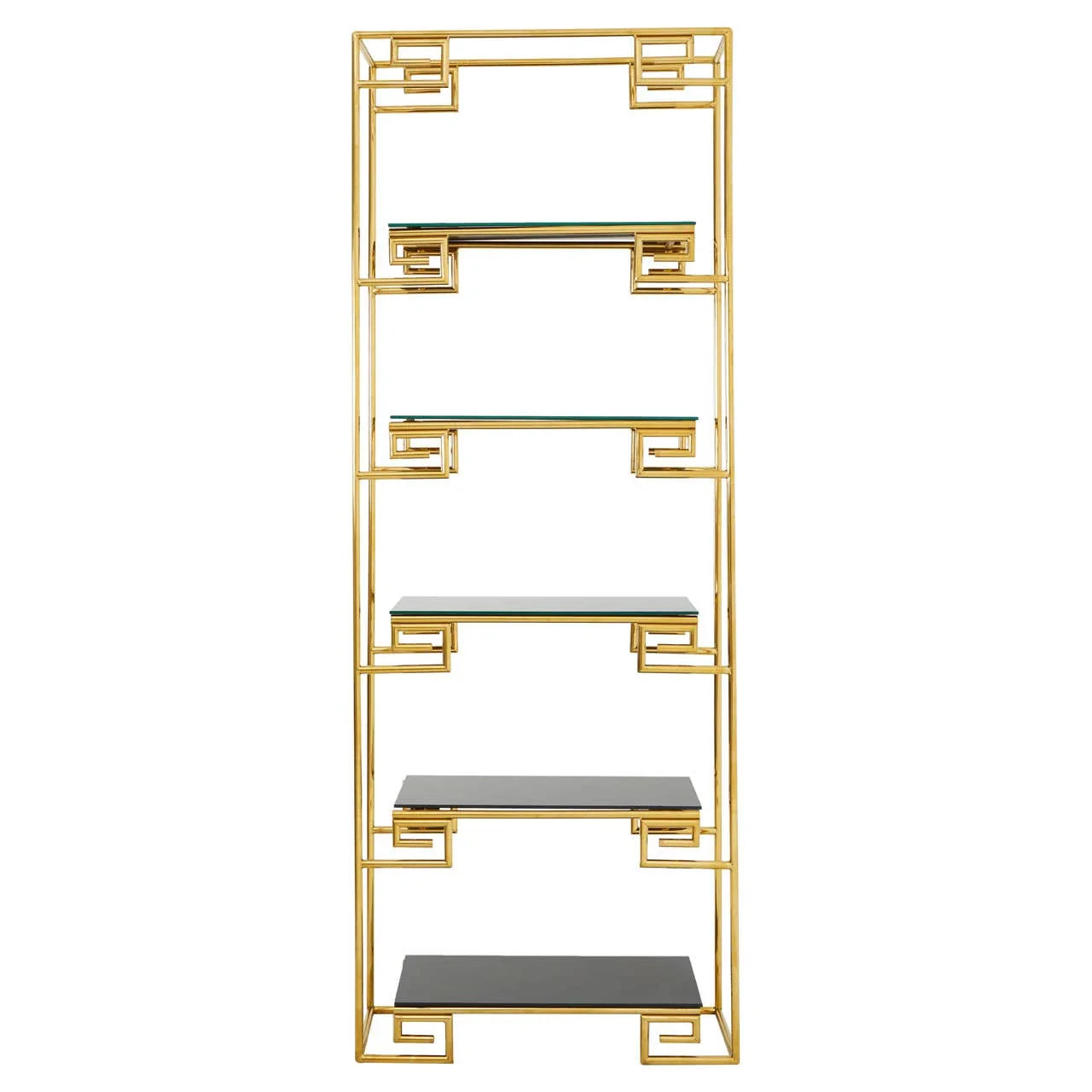 Luxe Gold Glass Bookshelf