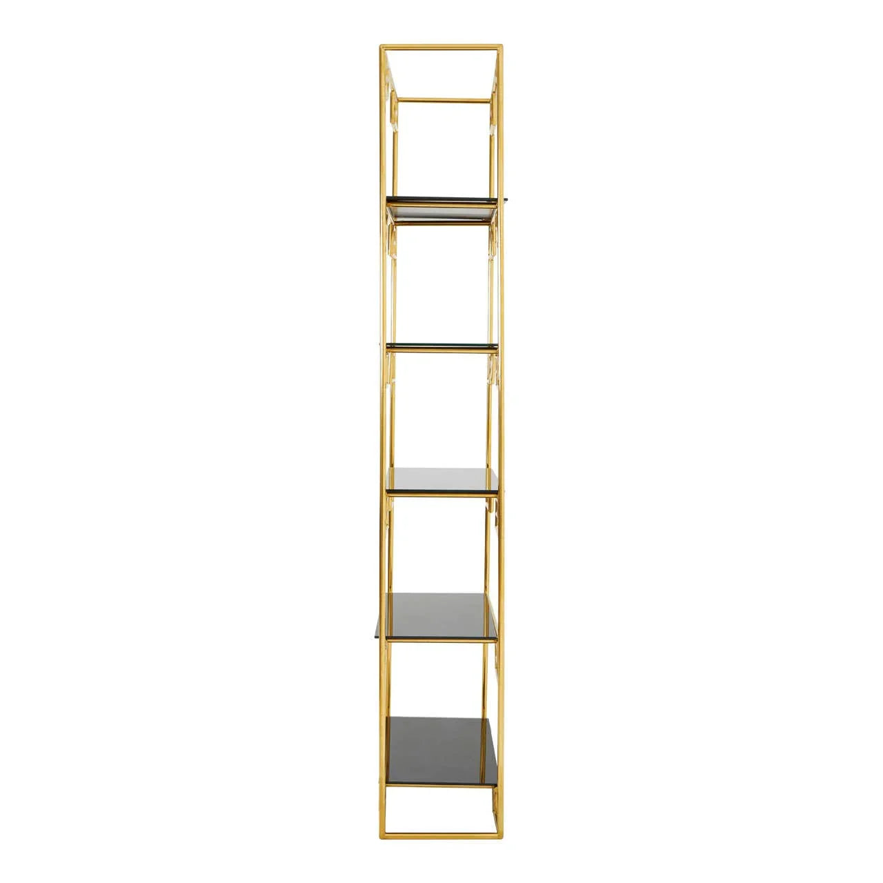 Luxe Gold Glass Bookshelf