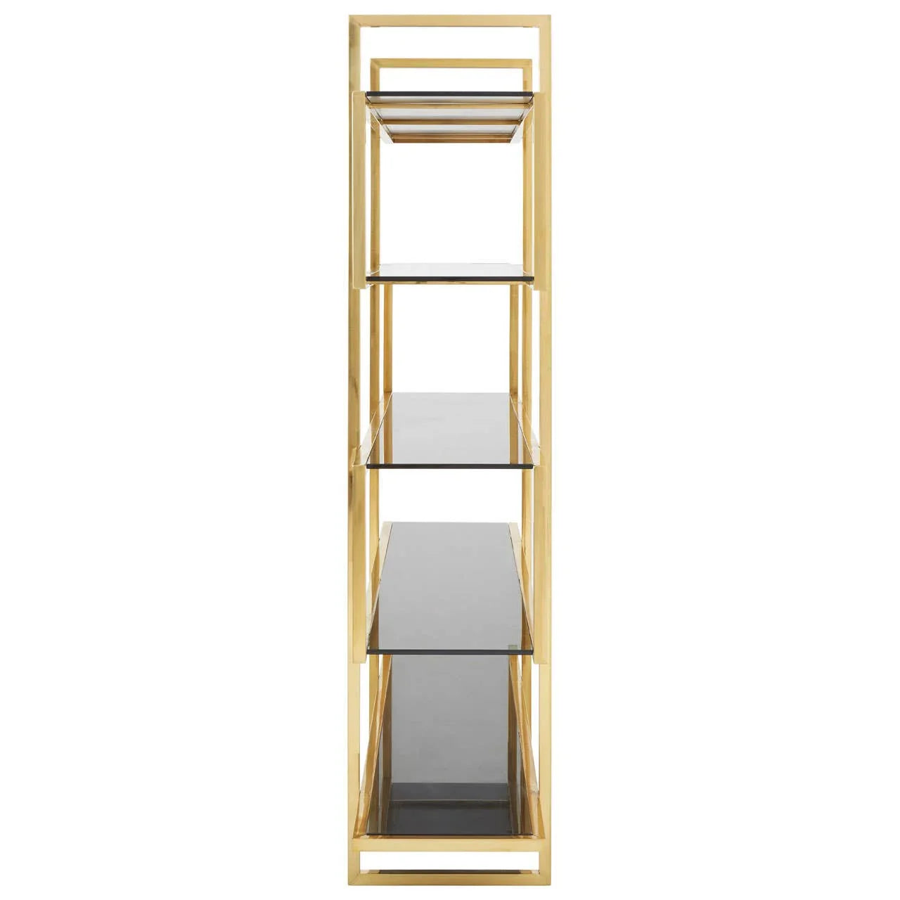 Luxe Gold Glass Bookshelf