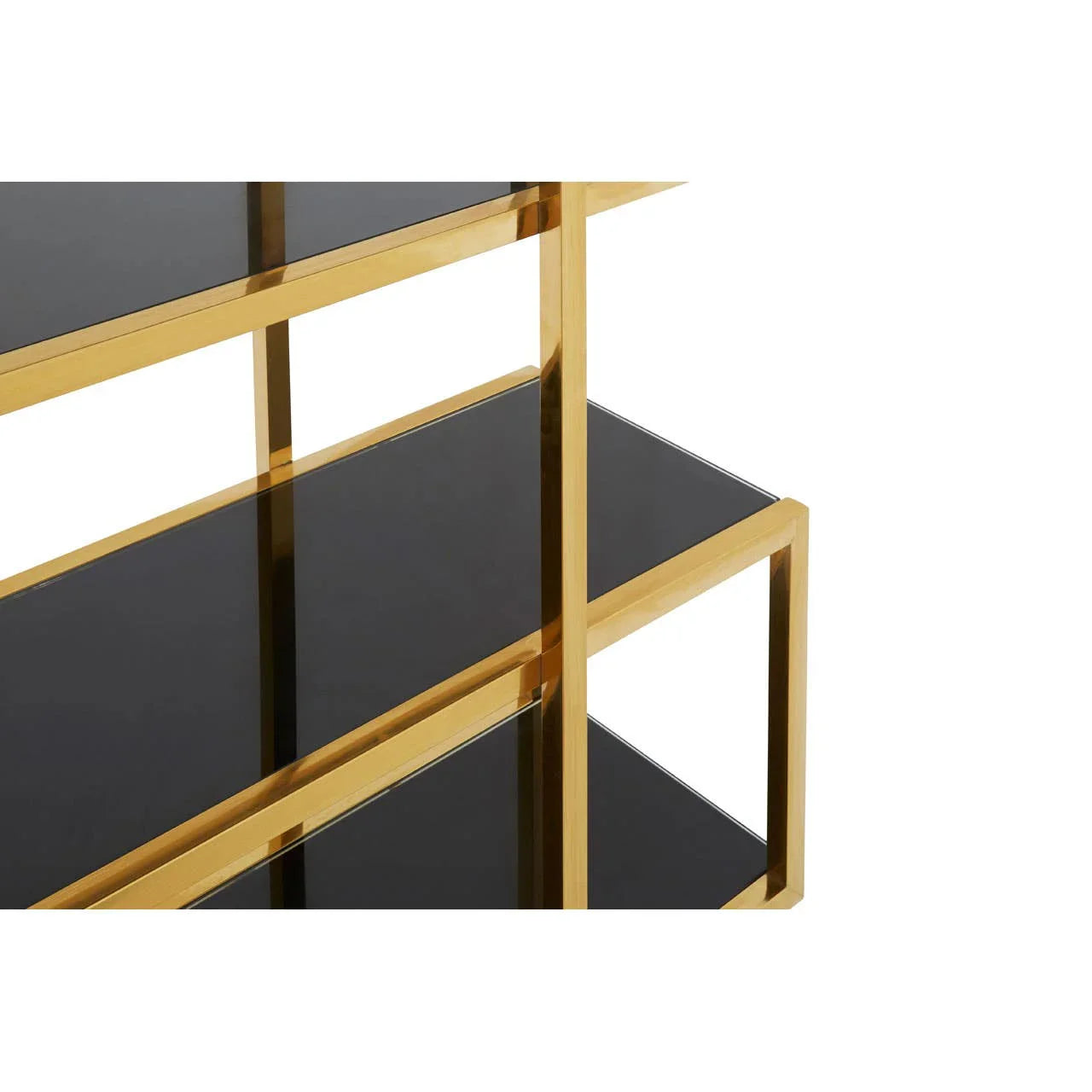 Luxe Gold Glass Bookshelf