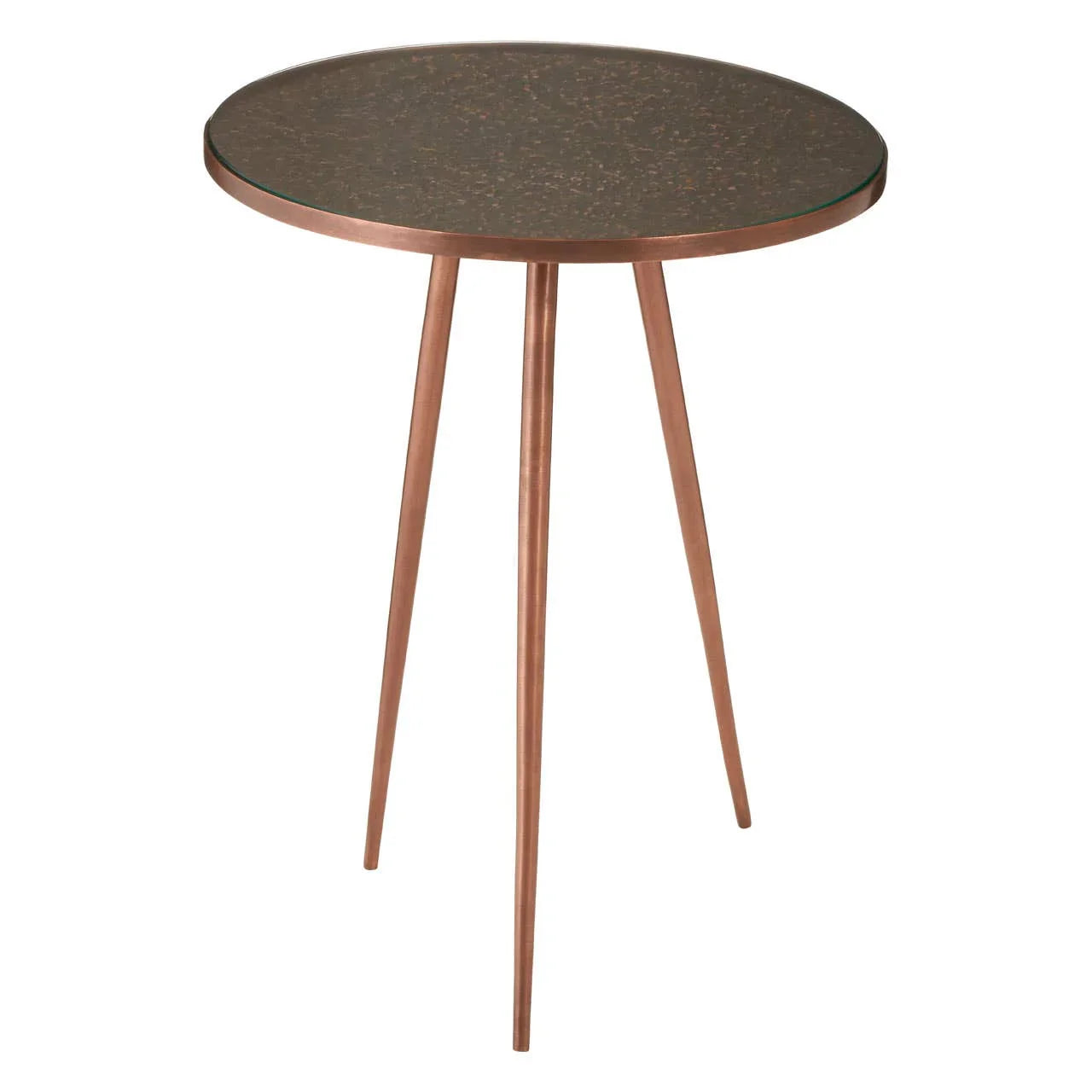 Copper Glass Side Table