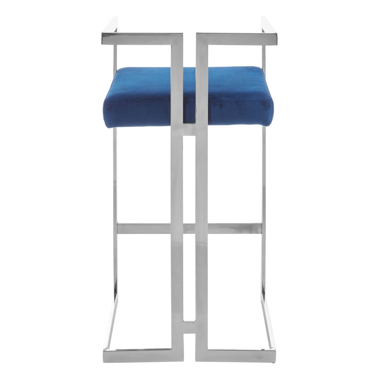 Luxe Blue Velvet Bar Stool