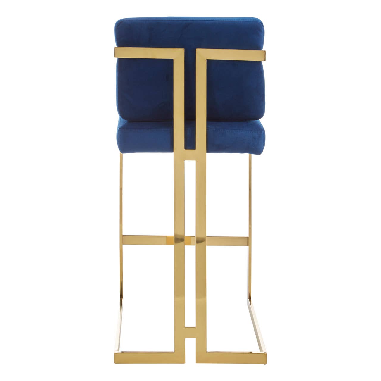 Luxe Blue Velvet Bar Stool