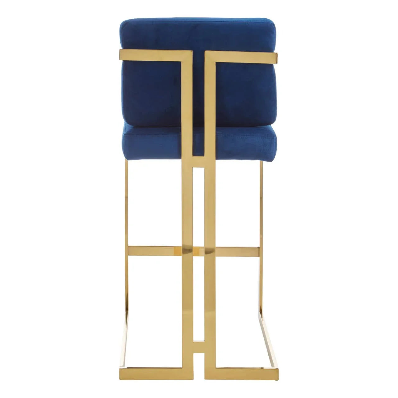 Luxe Blue Velvet Bar Stool