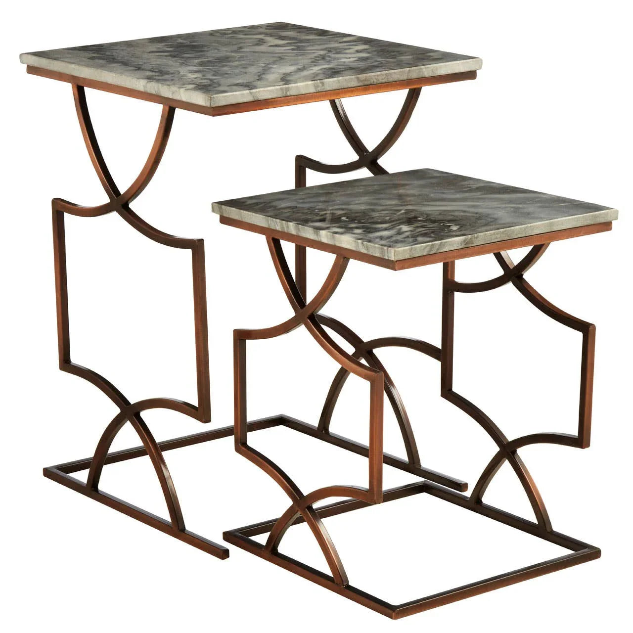 Bronze Marble Side Table Set