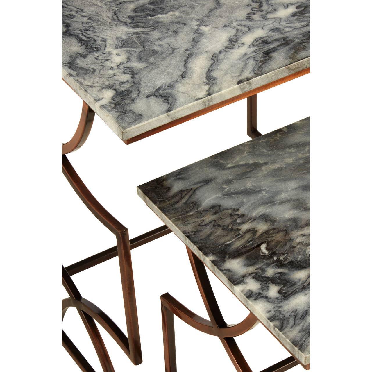 Bronze Marble Side Table Set