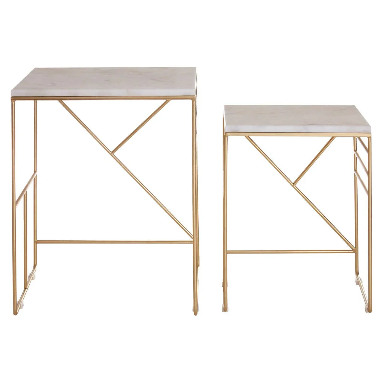 Marble Square Side Tables Set