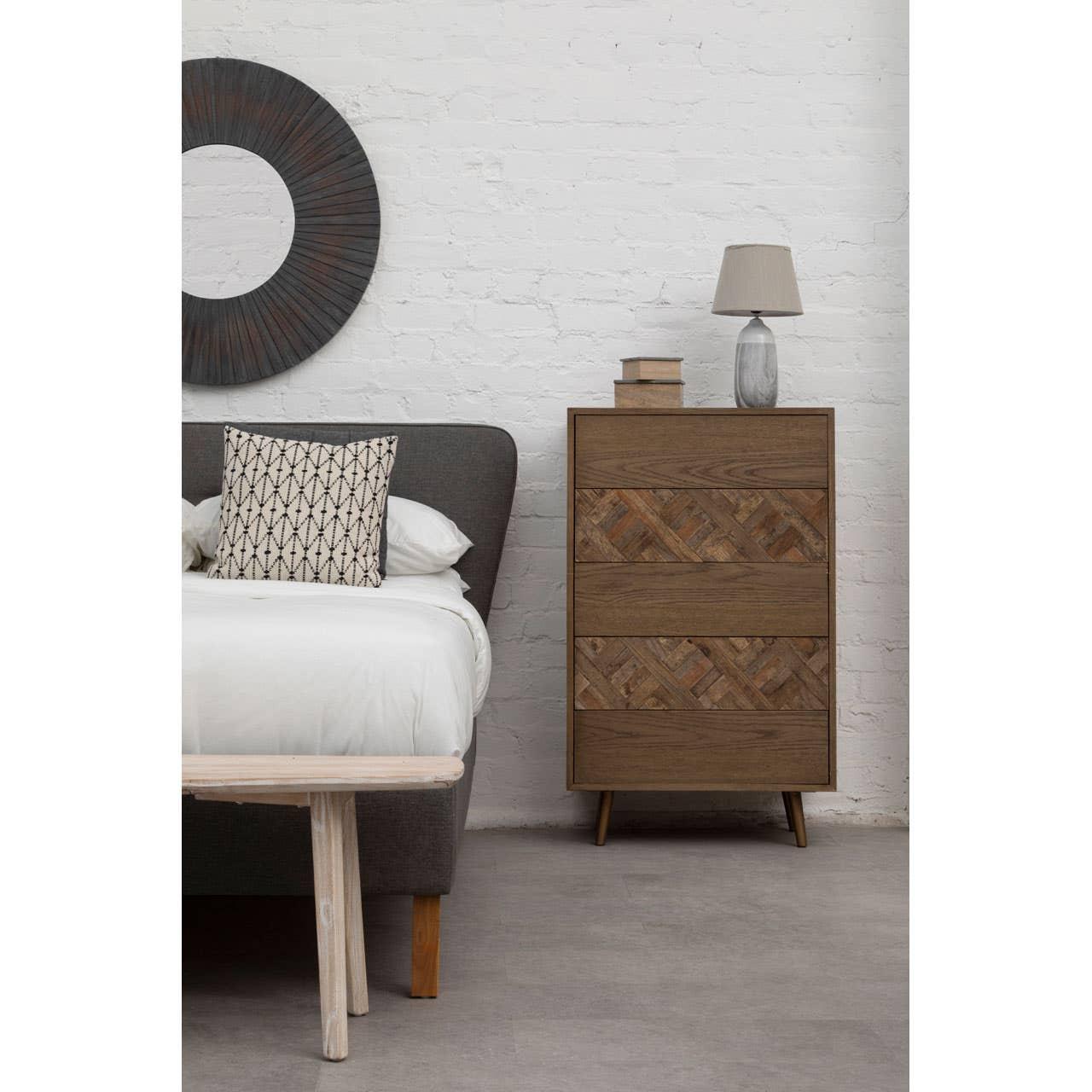 Modern Geometric Wood Drawer Chest