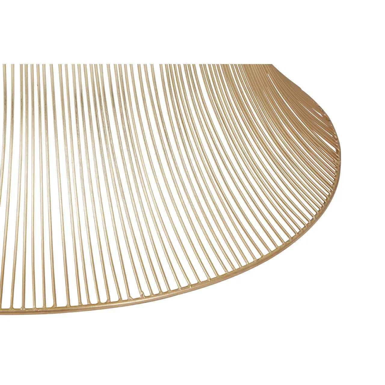 Gold metal wire frame from a decorative table base with curved pattern detail
