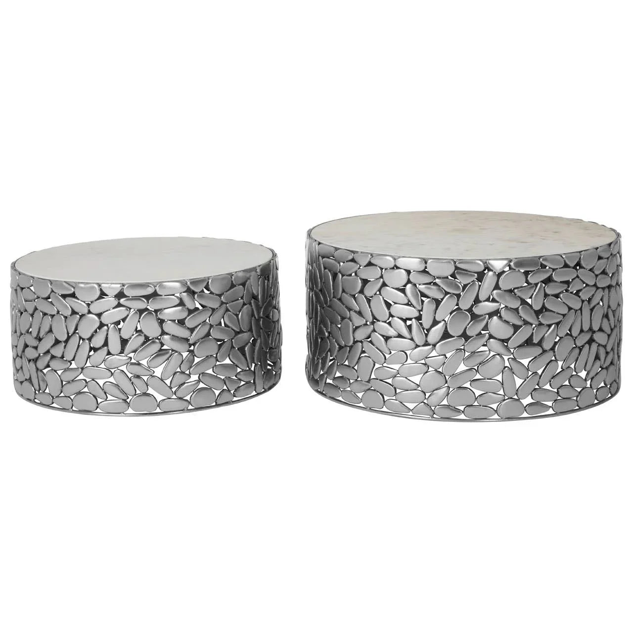 Pewter Pebble Side Tables