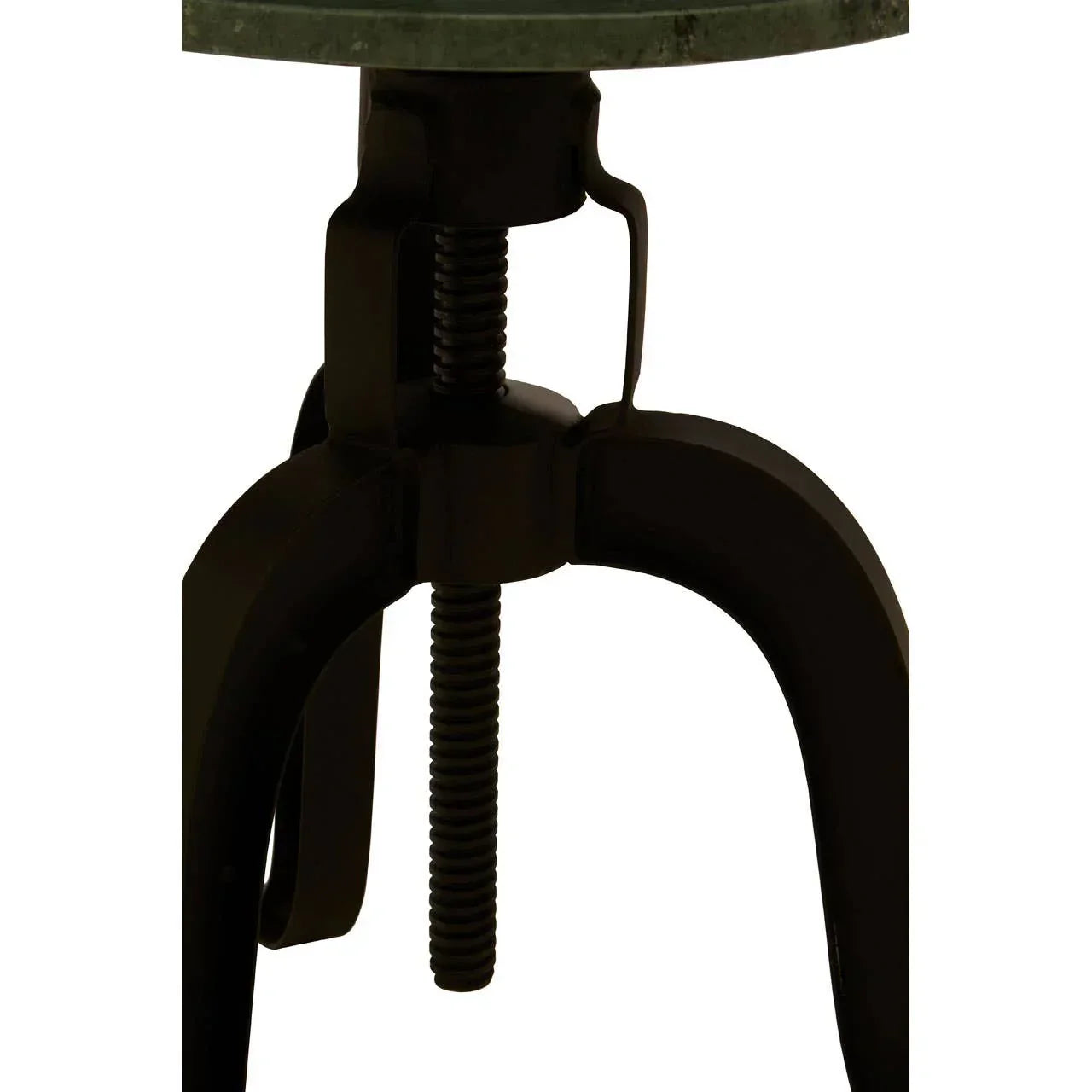 Metal bar stool base with screw adjustment and three curved legs