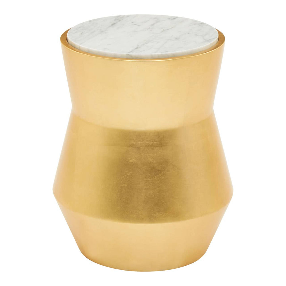 Gold Marble Drum Side Table