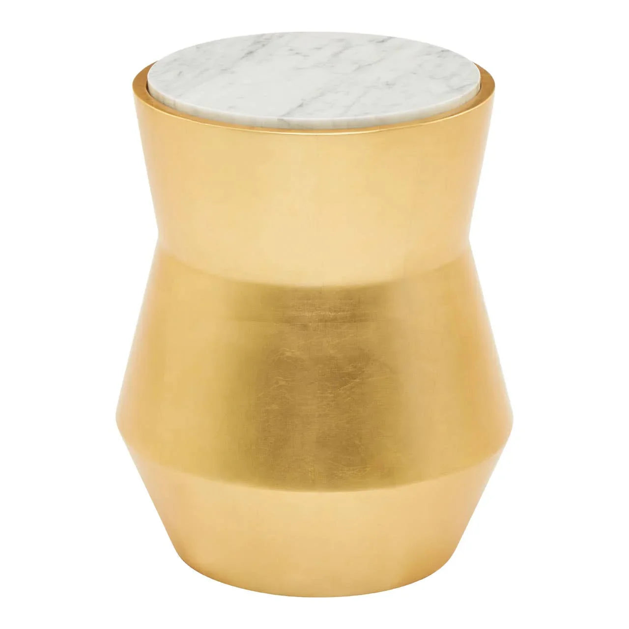 Gold Marble Drum Side Table
