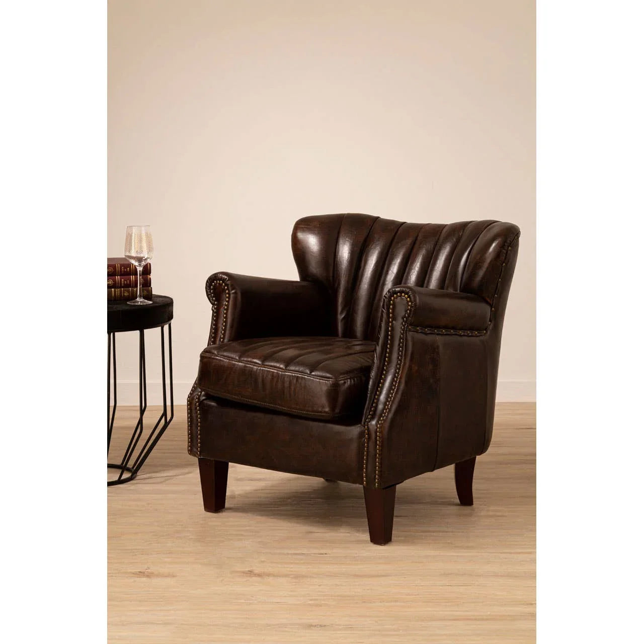 Vintage Leather Accent Chair