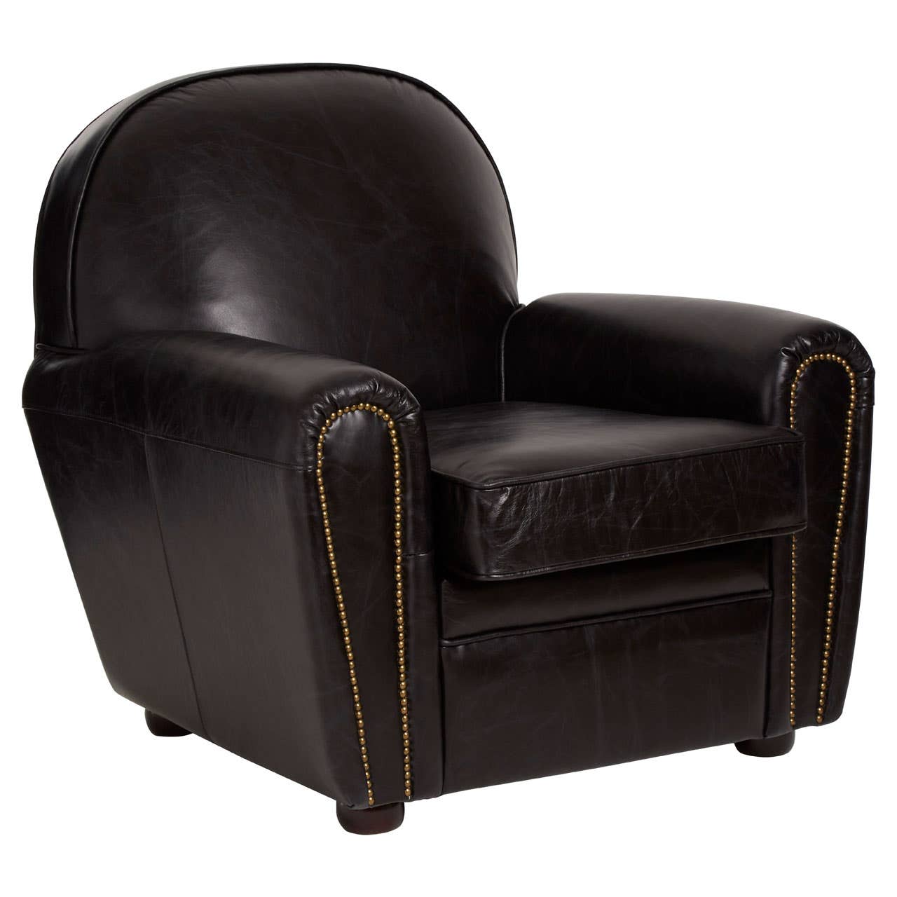 Luxe Black Leather Armchair
