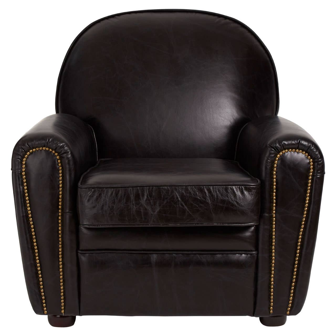 Luxe Black Leather Armchair