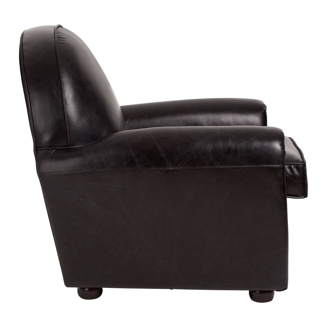 Luxe Black Leather Armchair