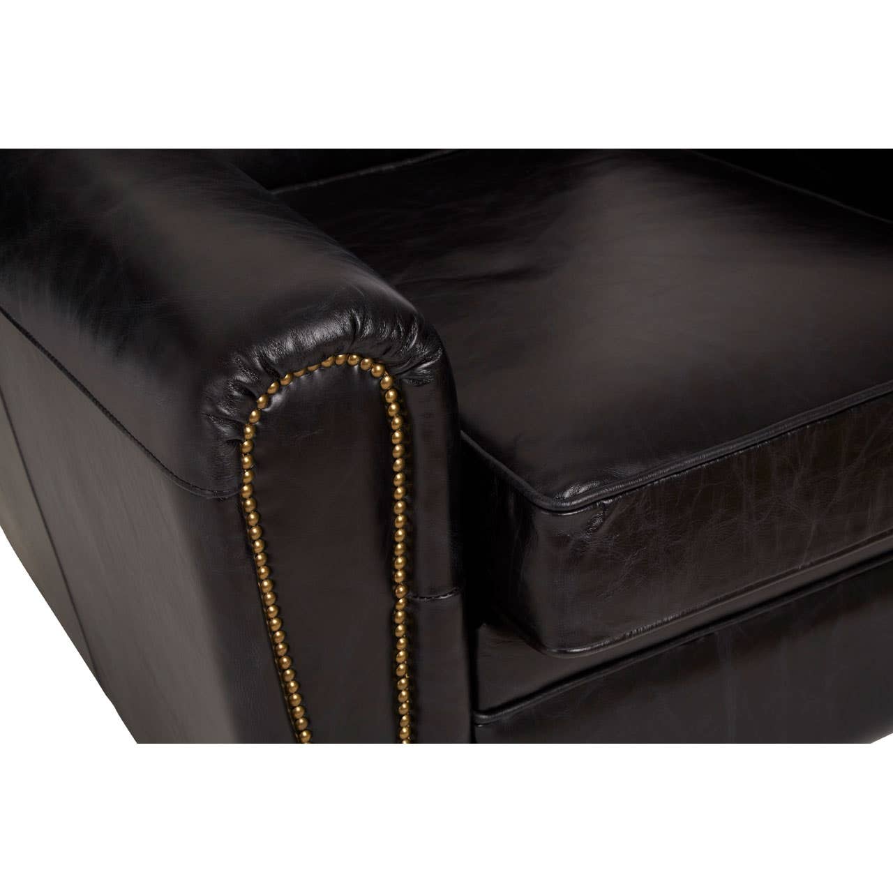 Luxe Black Leather Armchair