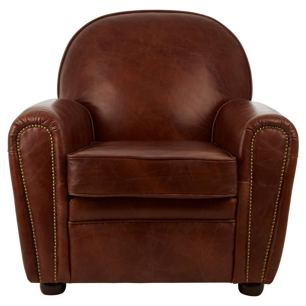 Classic Coffee Leather Armchair