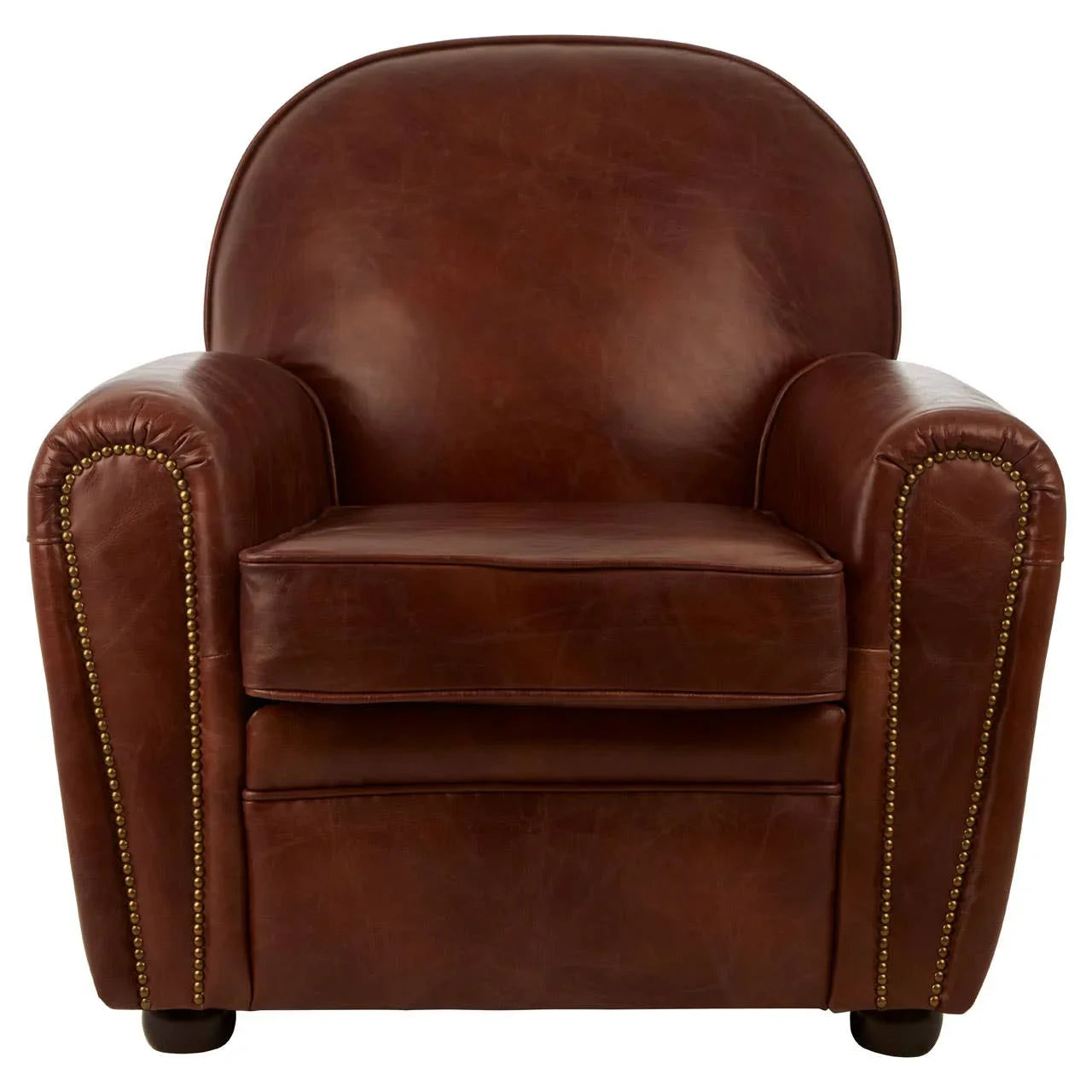 Classic Coffee Leather Armchair