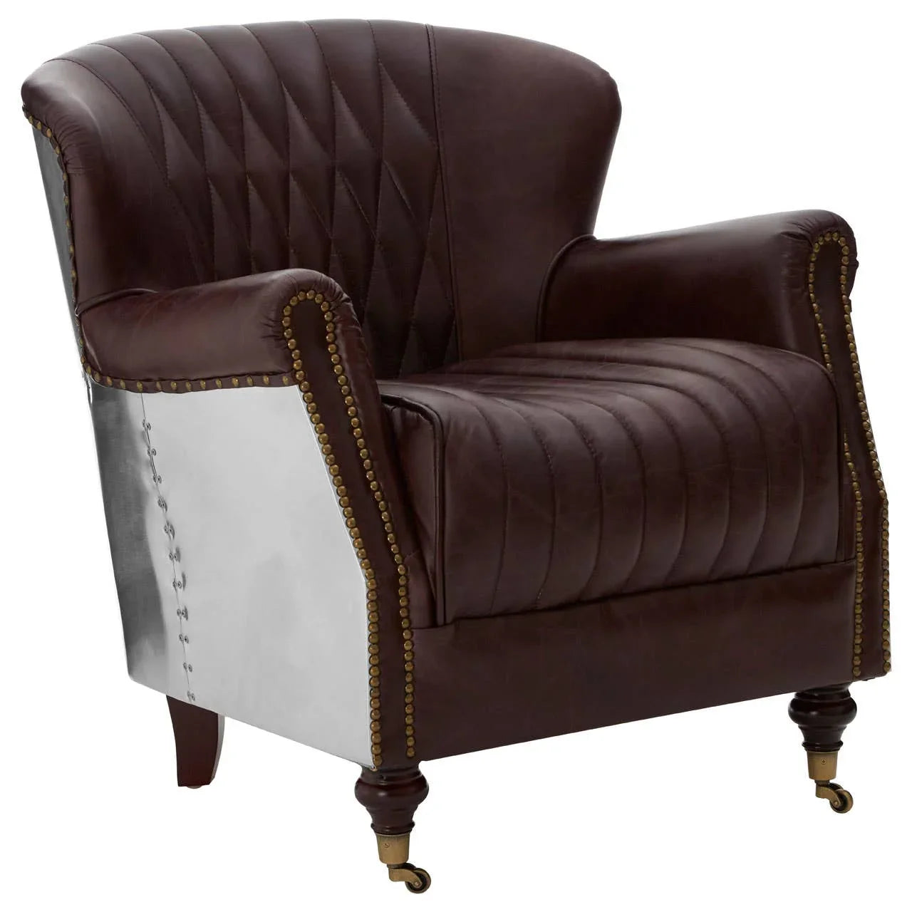 Luxury Leather Wingback Armchair